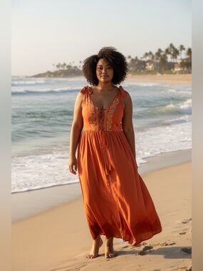 Reminisce Elegant Orange Maxi Dress